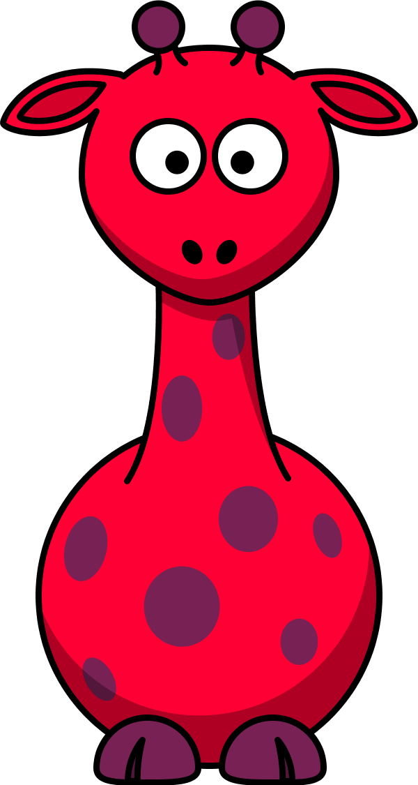 Red Cartoon Giraffe Illustration For Kids Content Educational 