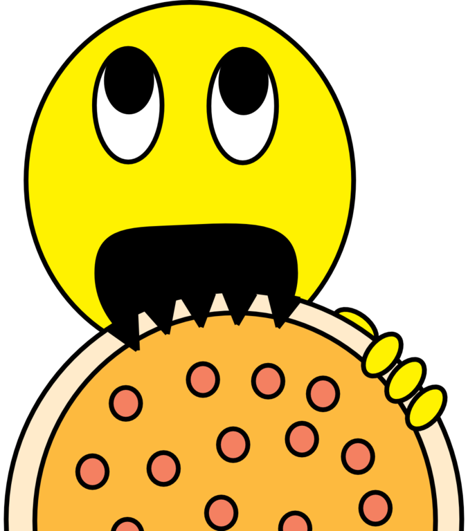 Fun Pizza Eating Cartoon Character - Free Clipart & Illustration