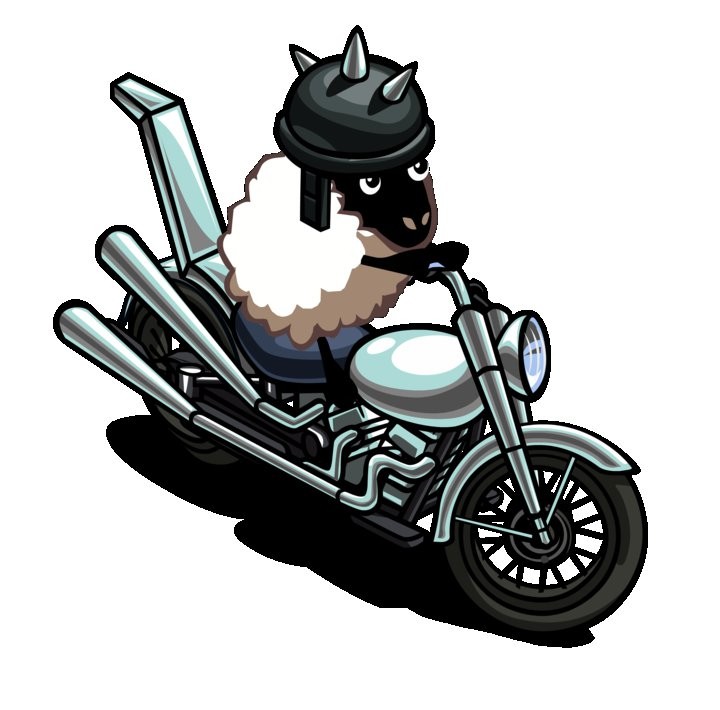 Sheep on a Motorcycle - Fun Animal Illustration for Creative Projects