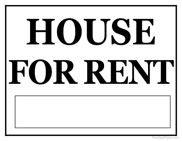 house for rent signs printable - Clip Art Library