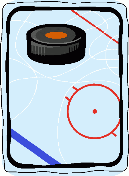 Hockey Puck on Ice Rink Illustration - Sports Graphics & Icons