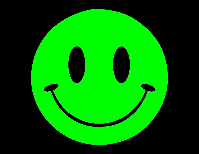 green smiley face black background - Clip Art Library