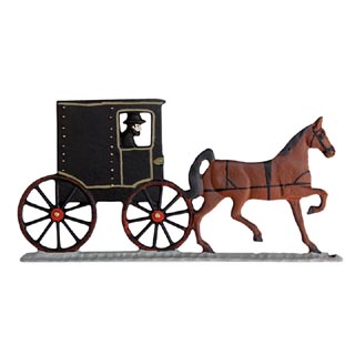Vintage Horse-Drawn Carriage Wall Decor - Rustic Americana Art