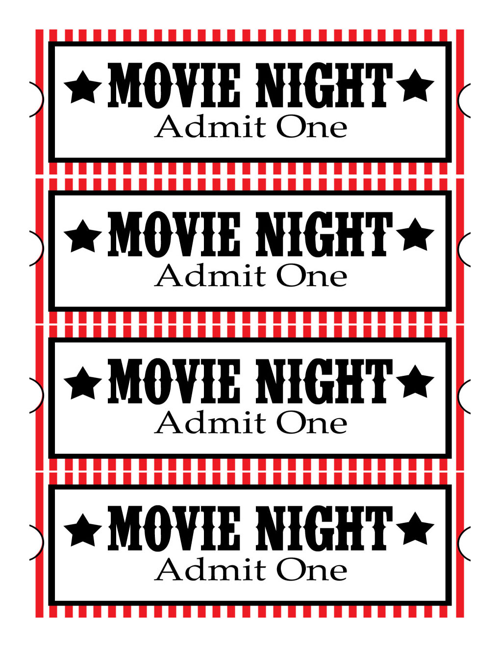 Movie Ticket Template Black And White