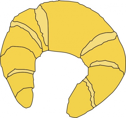 A golden-brown, flaky croissant with visible layers and a classic crescent shape, illustrated in a clean vector style.