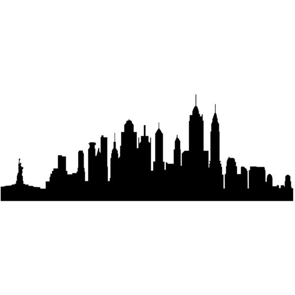 New York City Skyline Silhouette - Wall Decal Custom Vinyl Art 