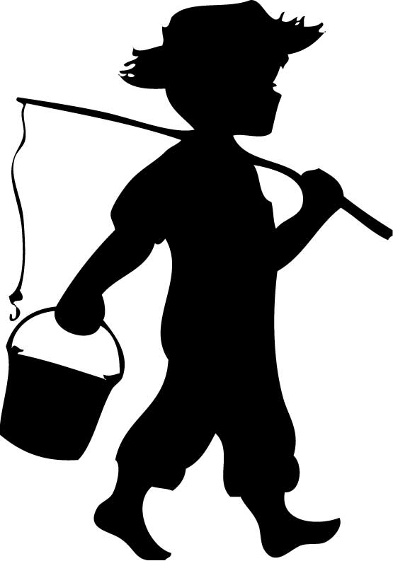 Boy Fishing Silhouette [kid823] - $12.00 : iStickerthat, We 