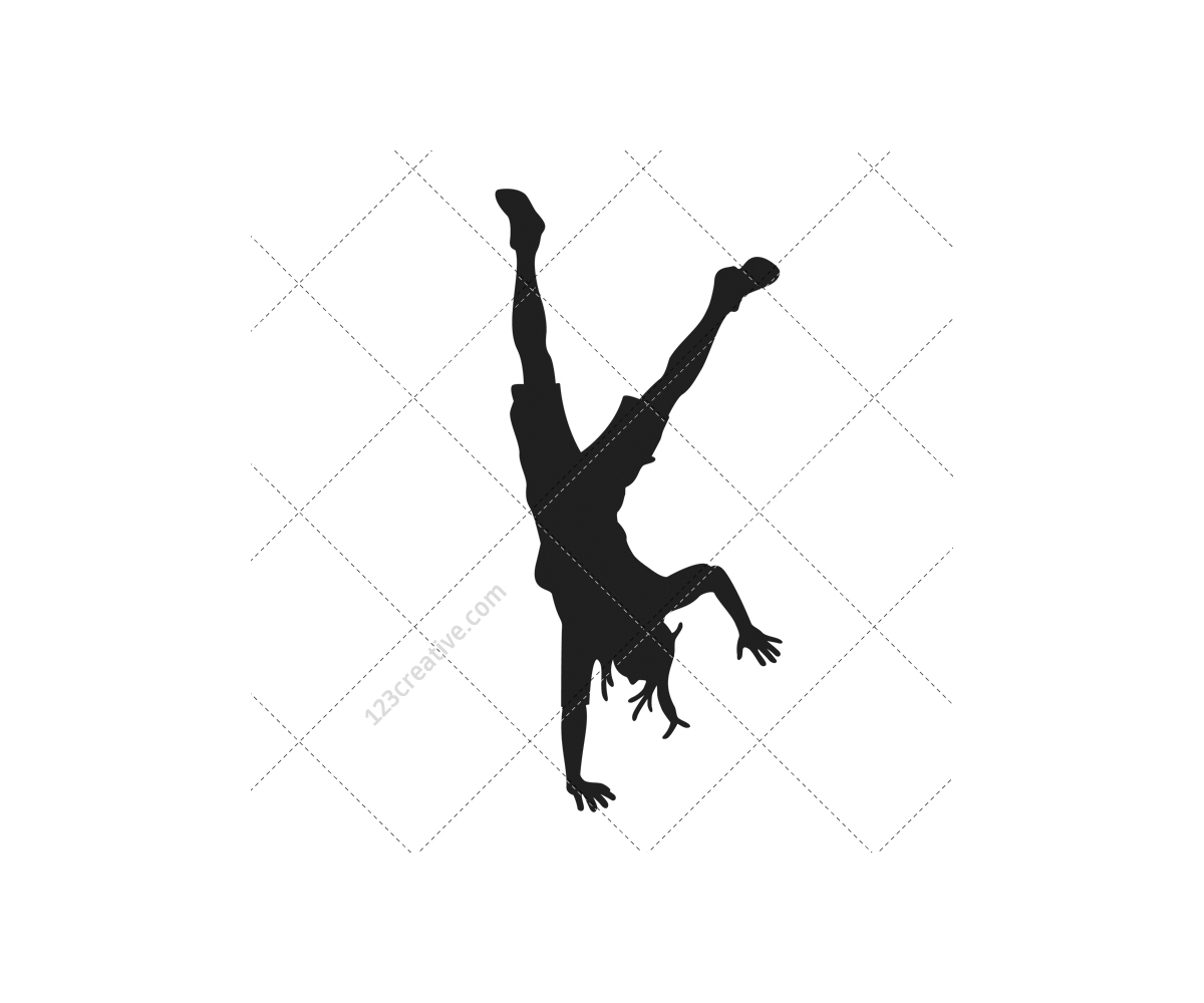 Breakdance silhouettes vector pack - royalty free hip hop vectors 