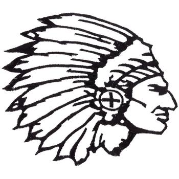 Heads Embroidery Design: Indian Chief Head Outline from Dakota 