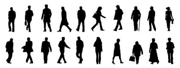 Office workers and people silhouettes vector material | Download 