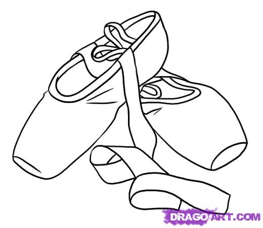 easy ballet pointe shoe drawing - Clip Art Library