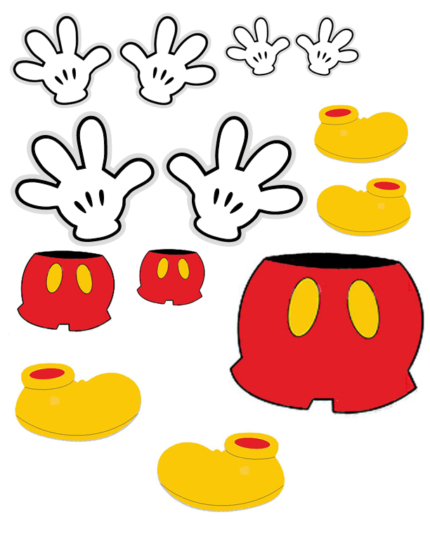 Printable Mickey Mouse Costume Cutouts - Free DIY Party Template