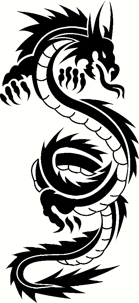Dragon Monster Black Tattoo No Background Teeth  Chinese Dragon Art  Drawing HD Png Download  Transparent Png Image  PNGitem