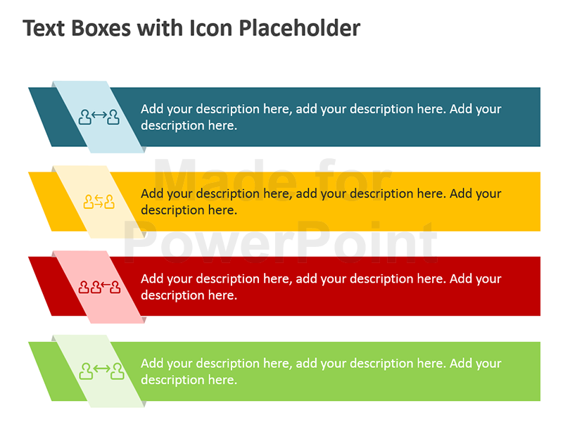Text Boxes with Icon Placeholder - Editable PowerPoint Slides