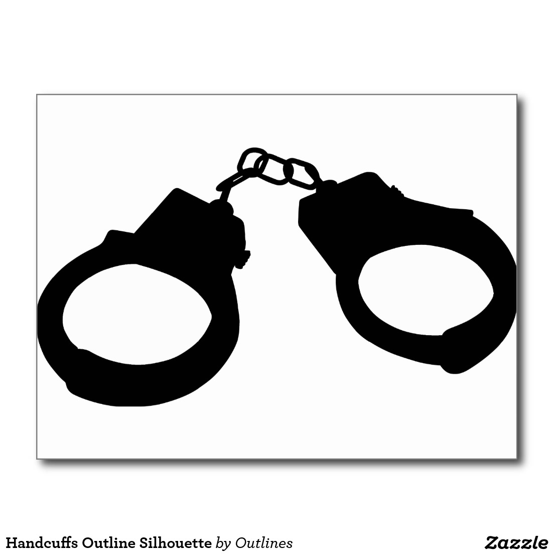 Handcuffs Outline Silhouette Postcard | Zazzle