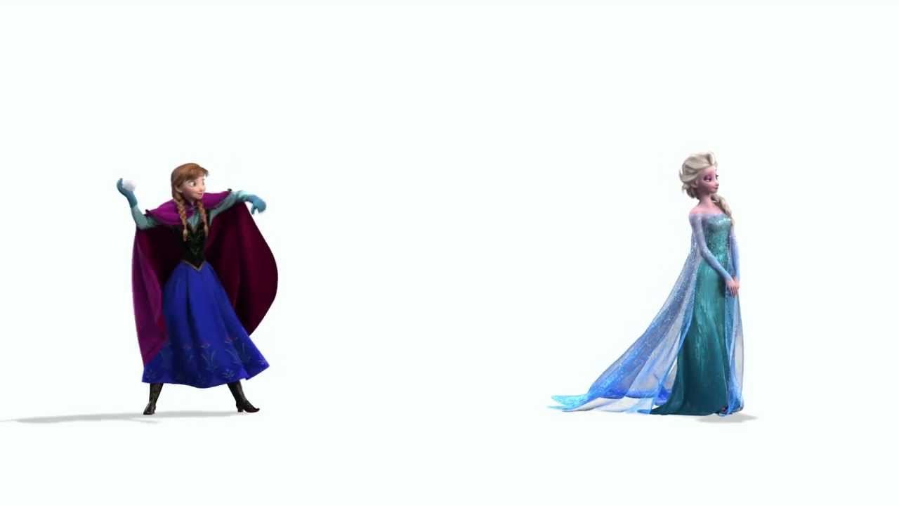 Anna and Elsa from Frozen - Iconic Disney Princesses Side by Side