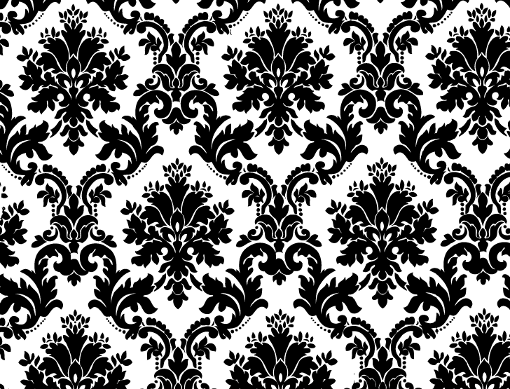 Free Vector: Seamless Black and White Floral Design, Vector 