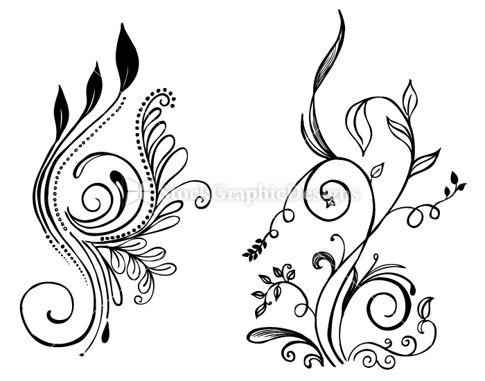 Ornate Floral Swirl Vector Designs - Free Download & Commercial Use
