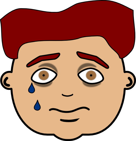 Sad Boy Face Illustration - Emotional Expression Clipart