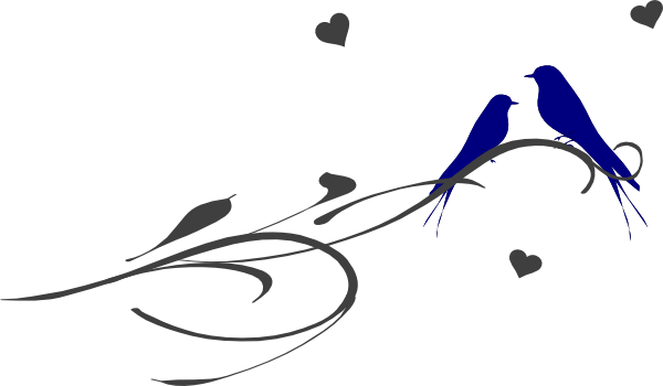 Love Birds On A Branch clip art - vector clip art online, royalty 