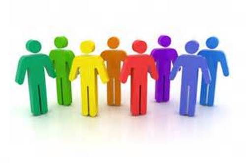 Diversity and Inclusion Symbol - Colorful Human Figures Holding Hands