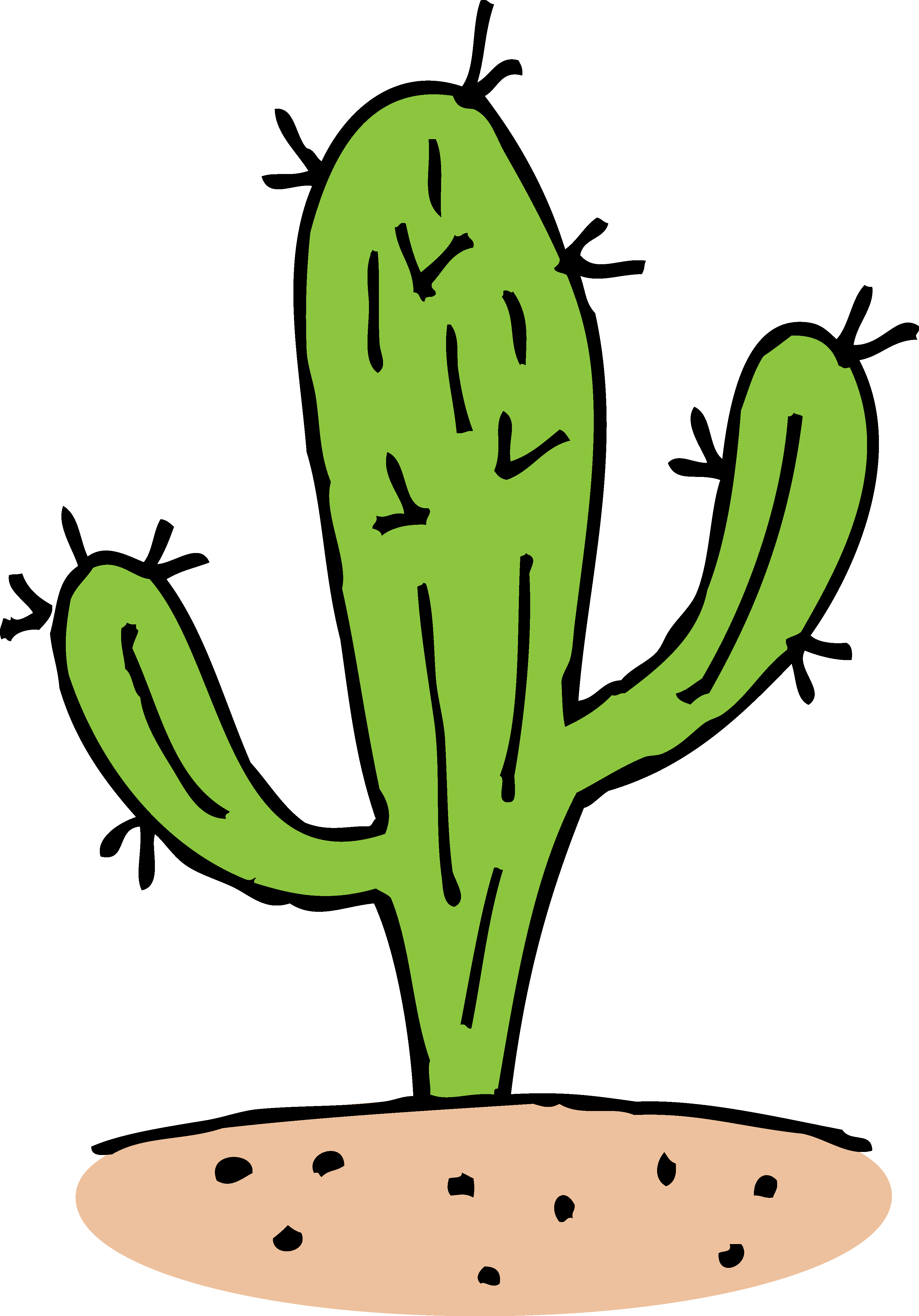 Prickly Cactus Clipart Design - Free Clip Art