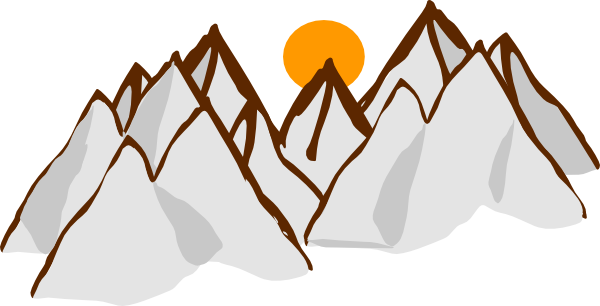 Mountain Range Sunset clip art - vector clip art online, royalty 