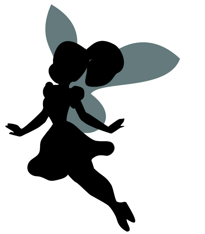Fairy silhouette wall sticker - Removable Wall Stickers and Wall 