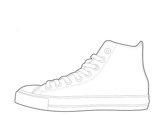 Shoe Line Drawing. Shoes Sneaker Outline Drawing Vector, Black Line  Sneaker. Vector Illustration. Stock Vector - Illustration of design,  accessory: 207240366