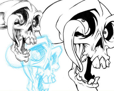 how to draw a graffiti skull