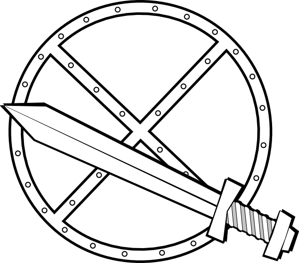 Jonadab Round Sword And Shield clip art - vector clip art online 