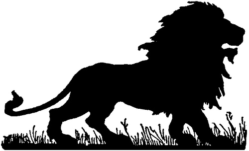 lion roar silhouette
