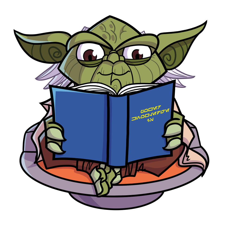 Yoda Studying Ancient Jedi Texts - Wisdom & Lore