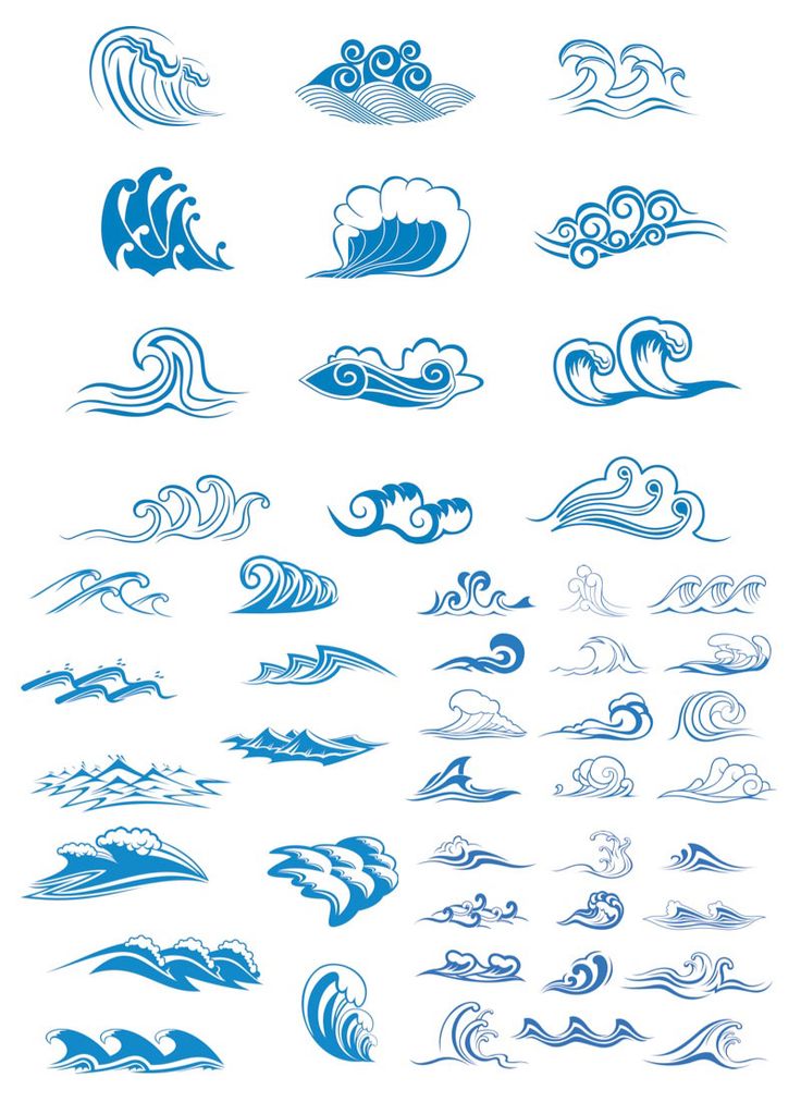 Sea or ocean wave water splash hand drawn sketch Vector Image