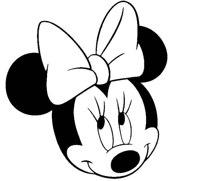 minnie mouse black and white clipart