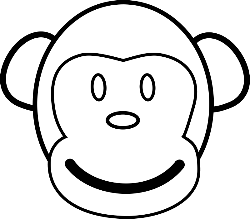 Monkey Line Art Free Vector 