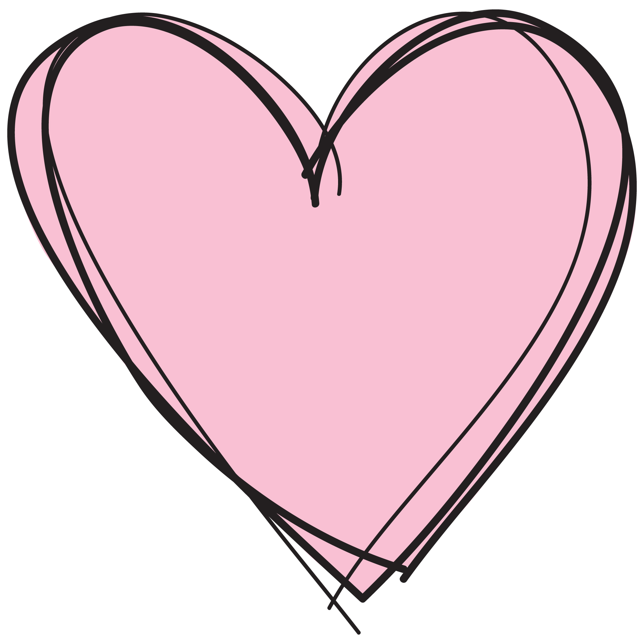 Pink Heart Outline Clipart | Clipart library - Free Clipart Images