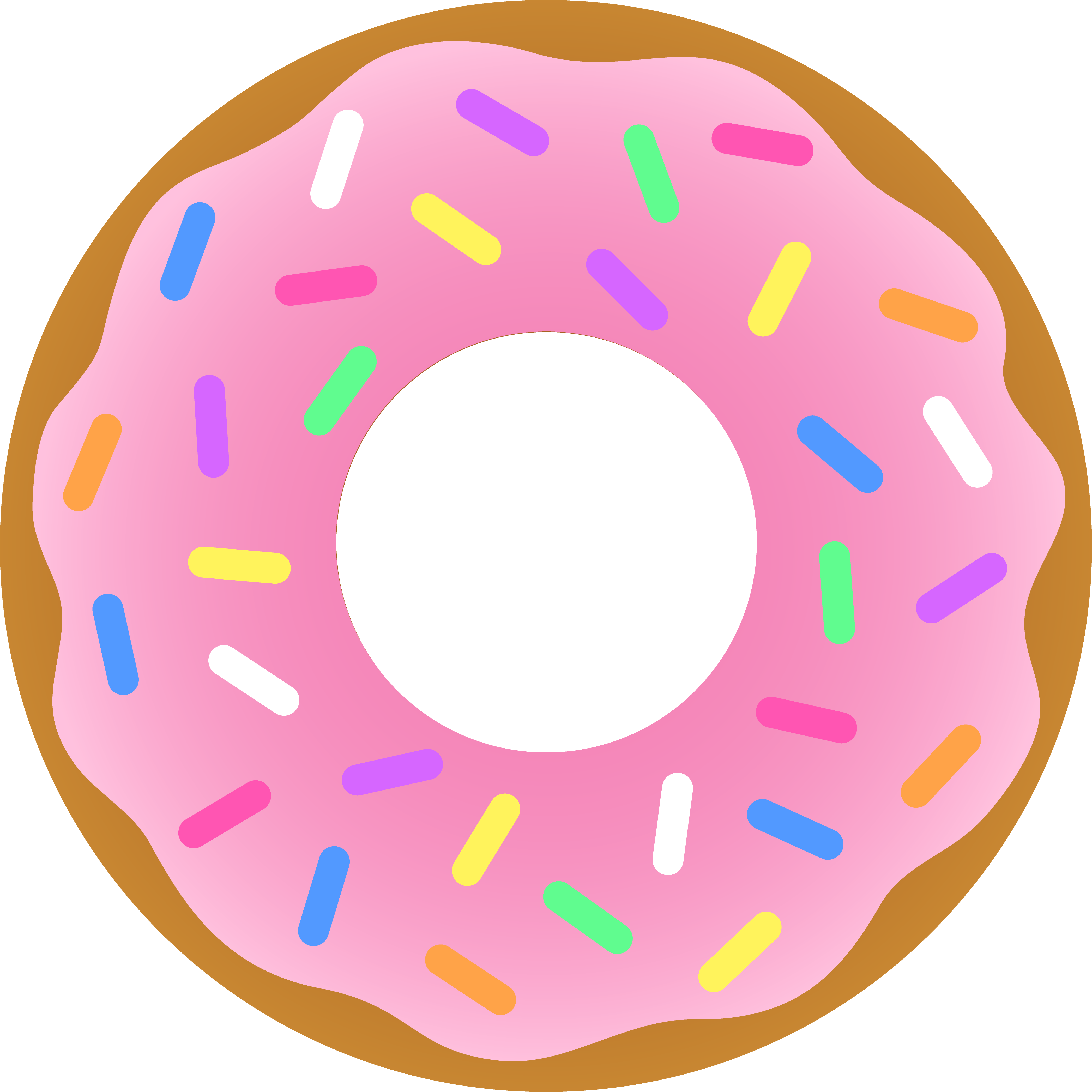 Strawberry Donut With Sprinkles - Free Clip Art