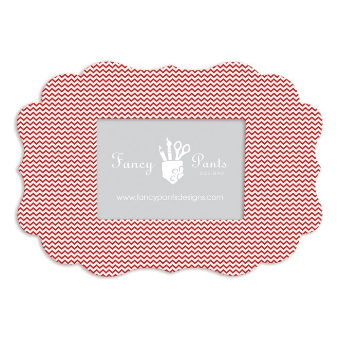 Red Chevron Scalloped Photo Frame - Fancy Pants Designs