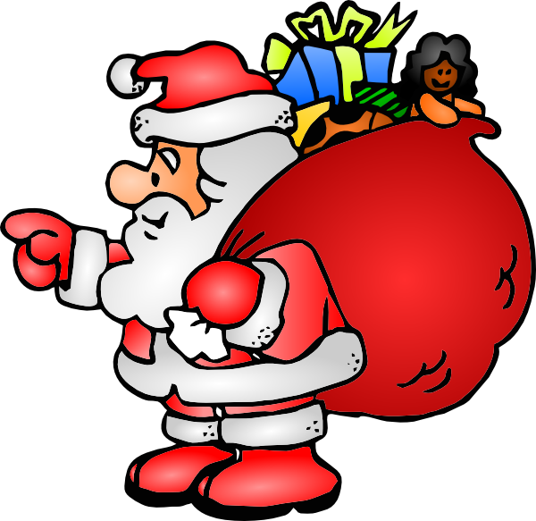 Santa Claus With His Bag clip art - vector clip art online 