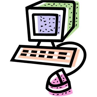 Retro Computer Illustration - Classic Desktop Setup Clipart