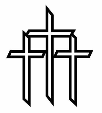 Three Christian Crosses Vinyl Religious Decal, Religious Decals 
