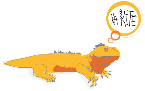 Ka Kite - Friendly Iguana Greeting Illustration