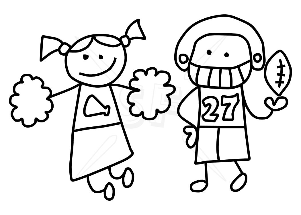 Kids, children, stick figures, happy, drawing, line art, png