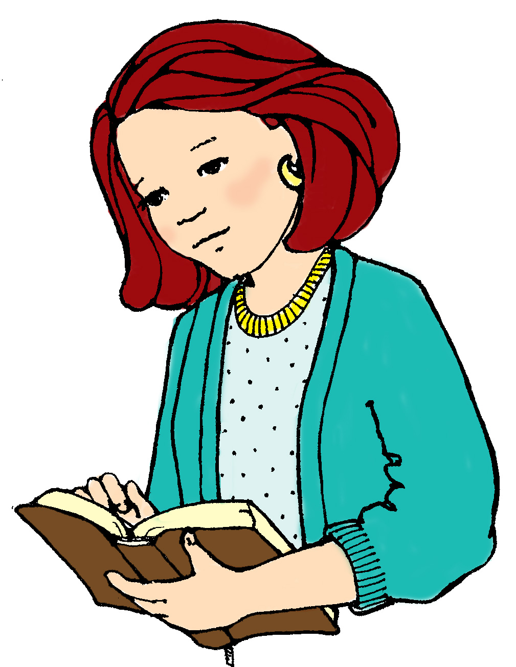 Girl Reading Book Clip Art - Clipart library