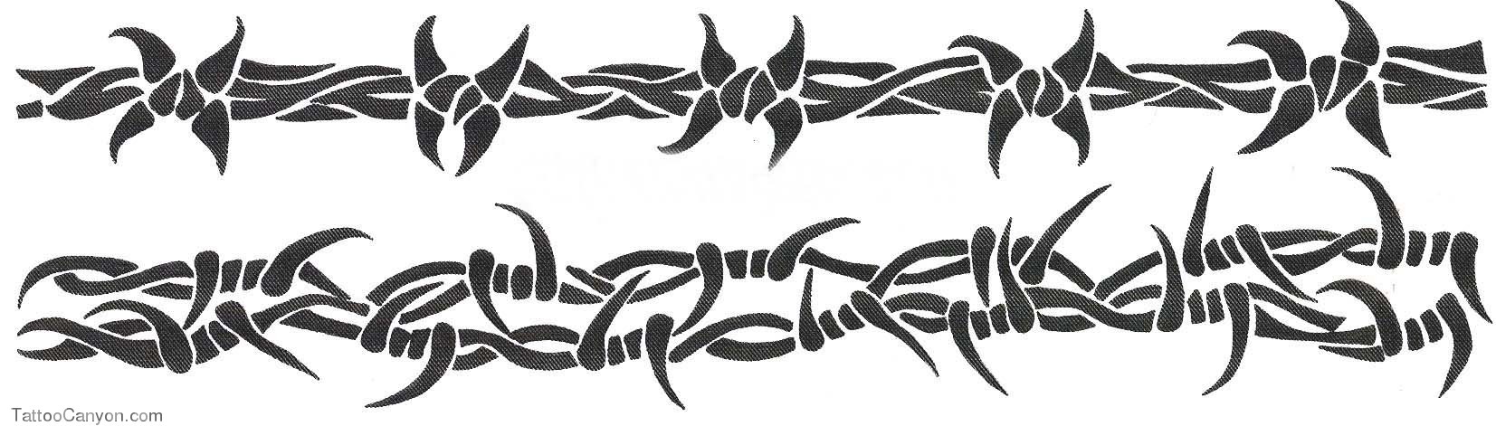 Outline Barbed Wire Tattoo Design