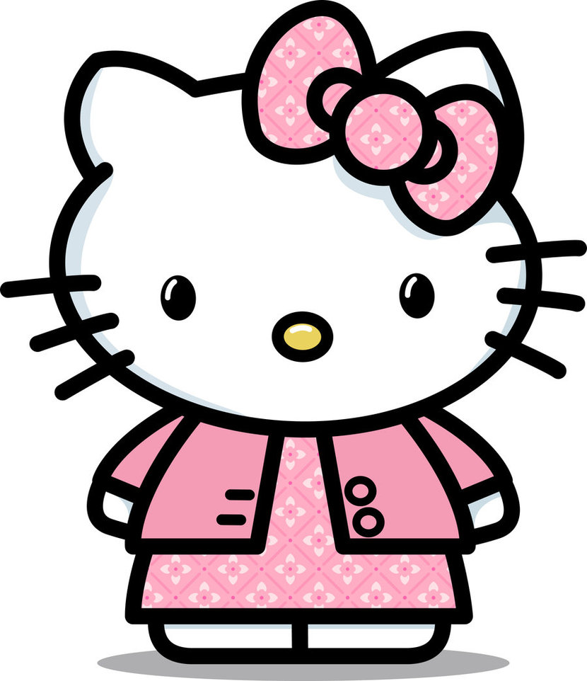 Hello Kitty In Pink Outfit Iconic Sanrio Character Illustration 