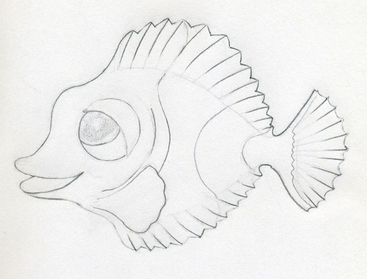 Drawing Deep Sea Creature Pencil Sketch Fish  Pencil Drawing Fish Sketch  HD Png Download  vhv