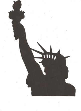 Bust of the Statue of Liberty silhouette
