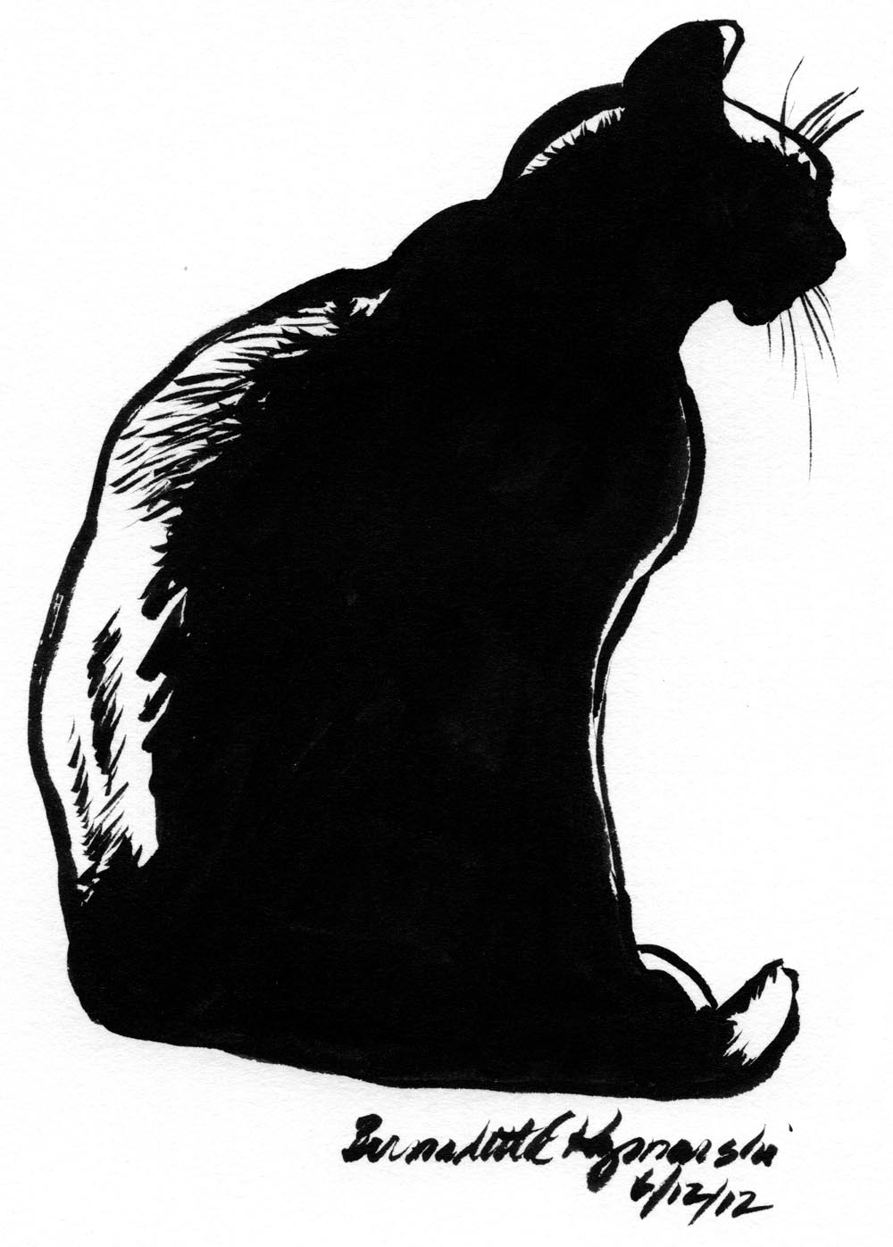 The Creative Cat - Daily Sketch Reprise: Mimi en Silhouette, 2012